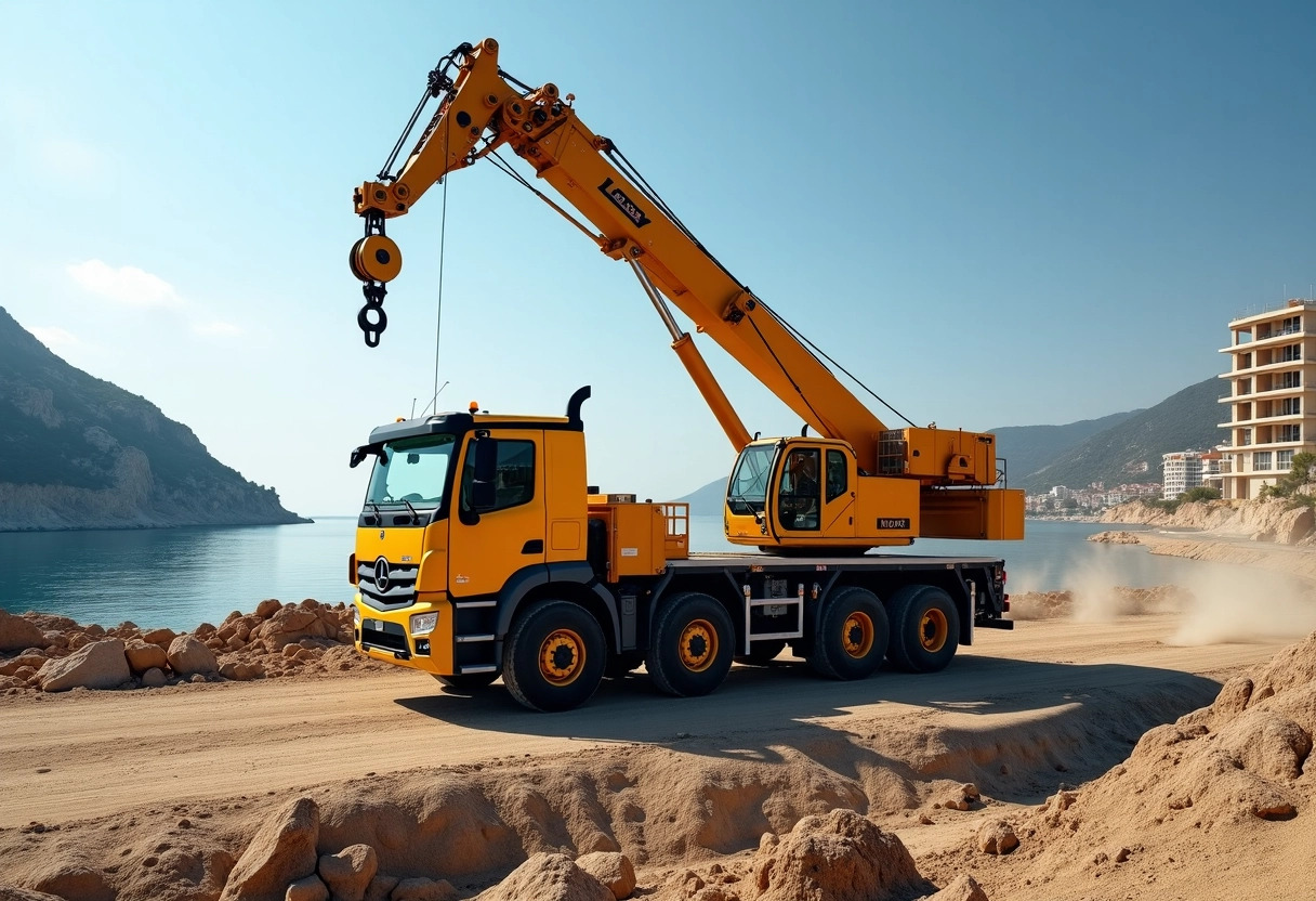 camion-grue chantier