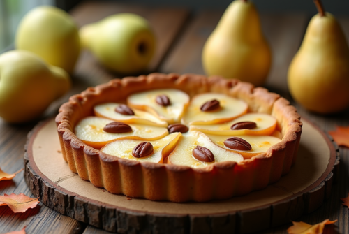 Tarte rustique aux poires et éclats de noisettes : une recette irrésistible